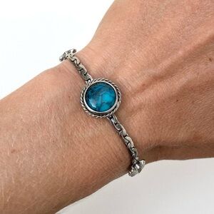 Vintage Goldette coastal cowgirl turquoise bracelet 1960s 1970s